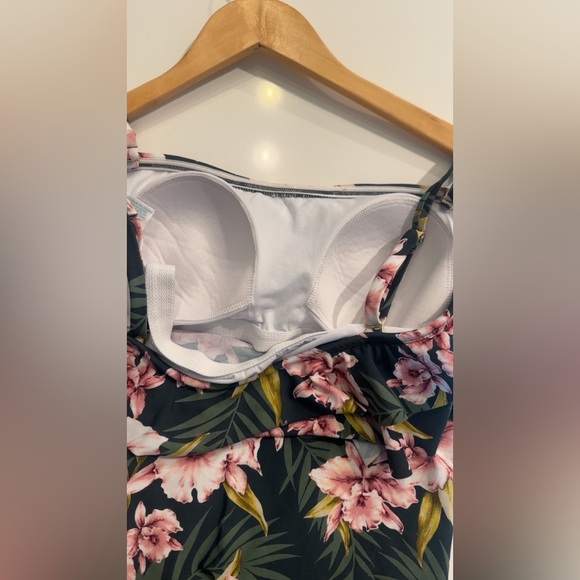 Kona Sol Floral Bathing Suit Swimsuit - Picture 5 of 7